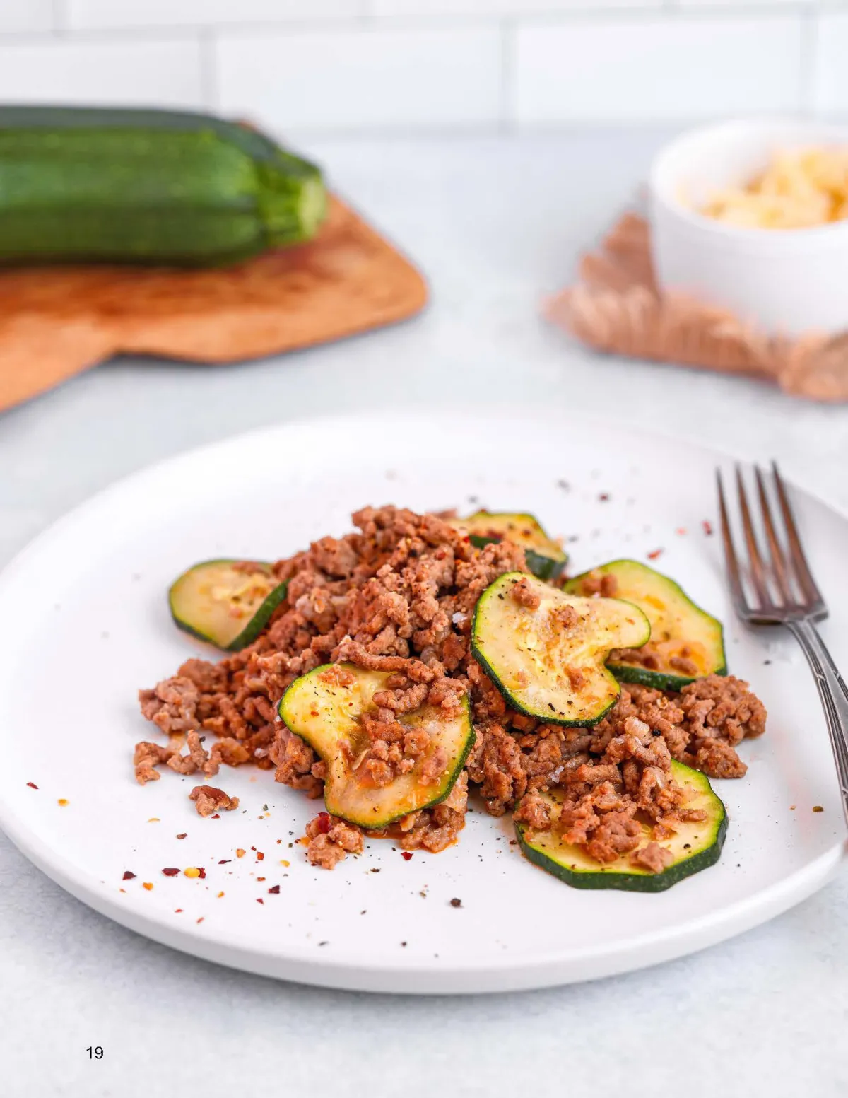 Zucchini Ground Beef Stir fry