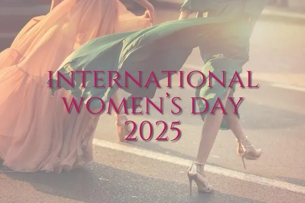 IWD 2025 text with image of fashionable ladies