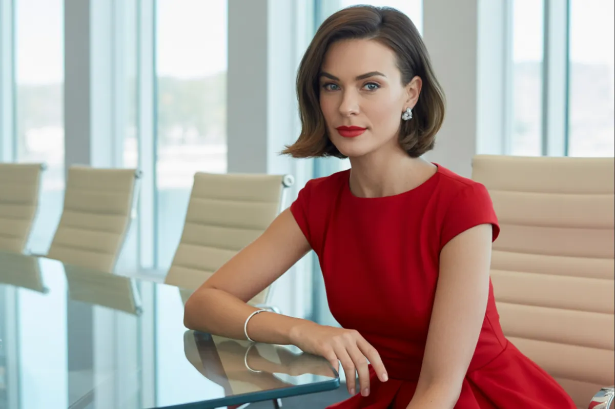 A calm, elegant image of an indian female founder seated by a window at sunrise or golden hour symbolising reflection, transition, and intentional movement into a new season.