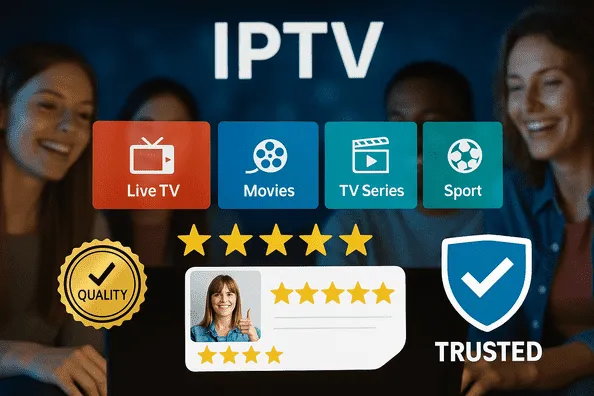 Global IPTV Streams service interface with multi-device options and 4K streaming features
