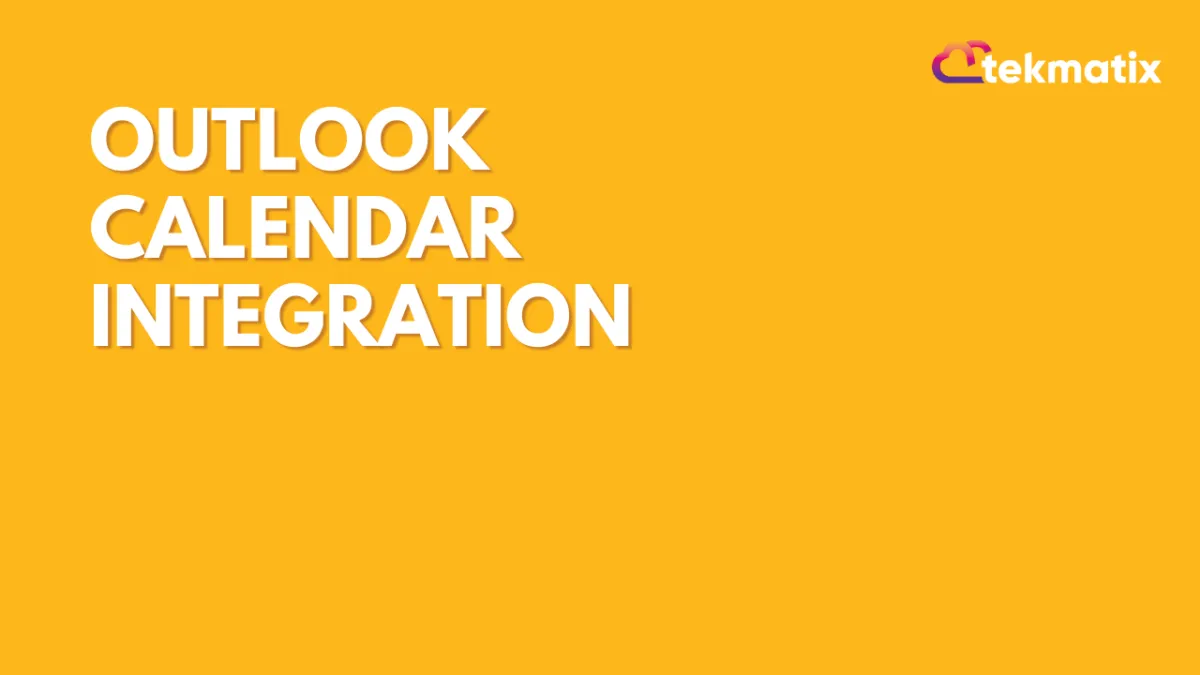 Outlook Calendar Integration
