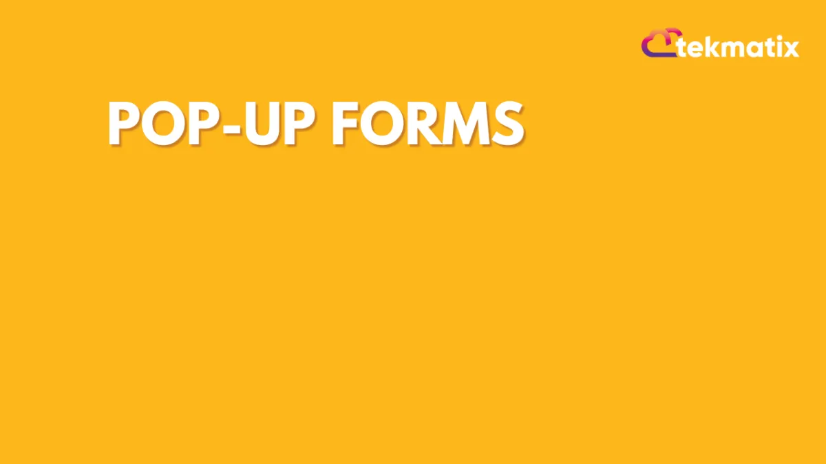 Pop-up Forms