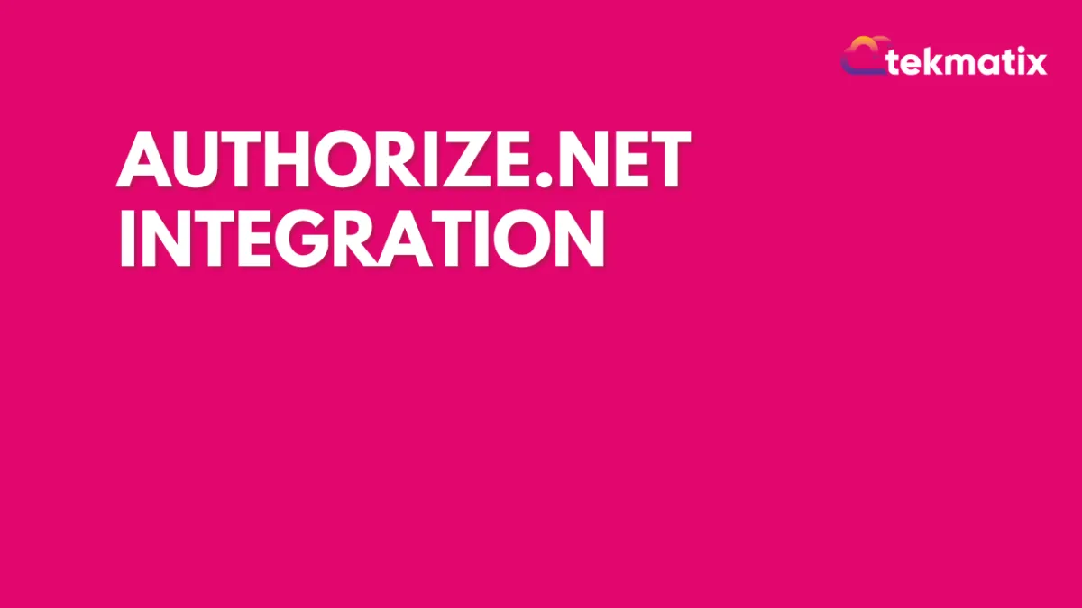 Authorize.net Integration