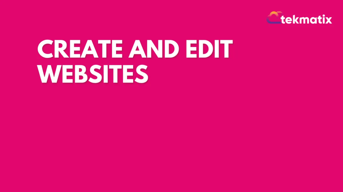 Create and Edit Websites