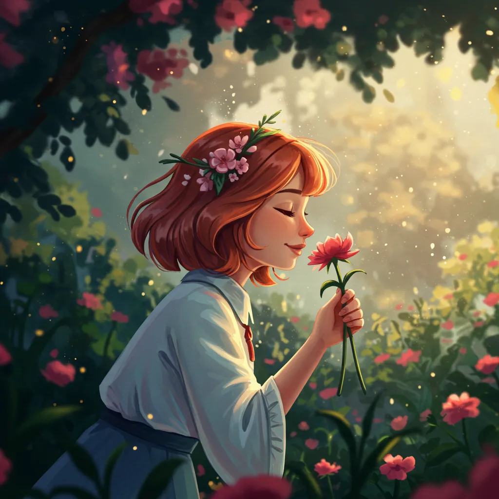 girl with flower