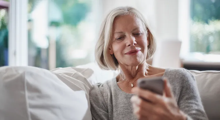 Woman looking at phone