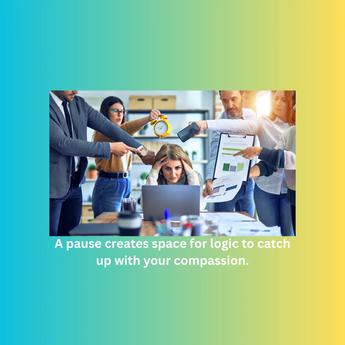 A woman overwhelmed by too many obligations learning to say no