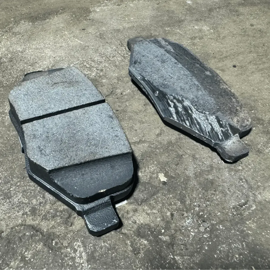 Old and New Brake Pads