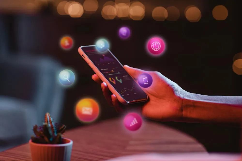 Conceito de marketing de mídia social para marketing com aplicativos