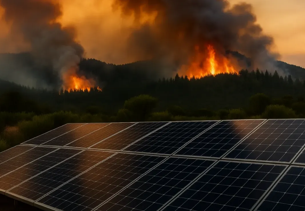 houses in san diego with solar panels with wide fires next door