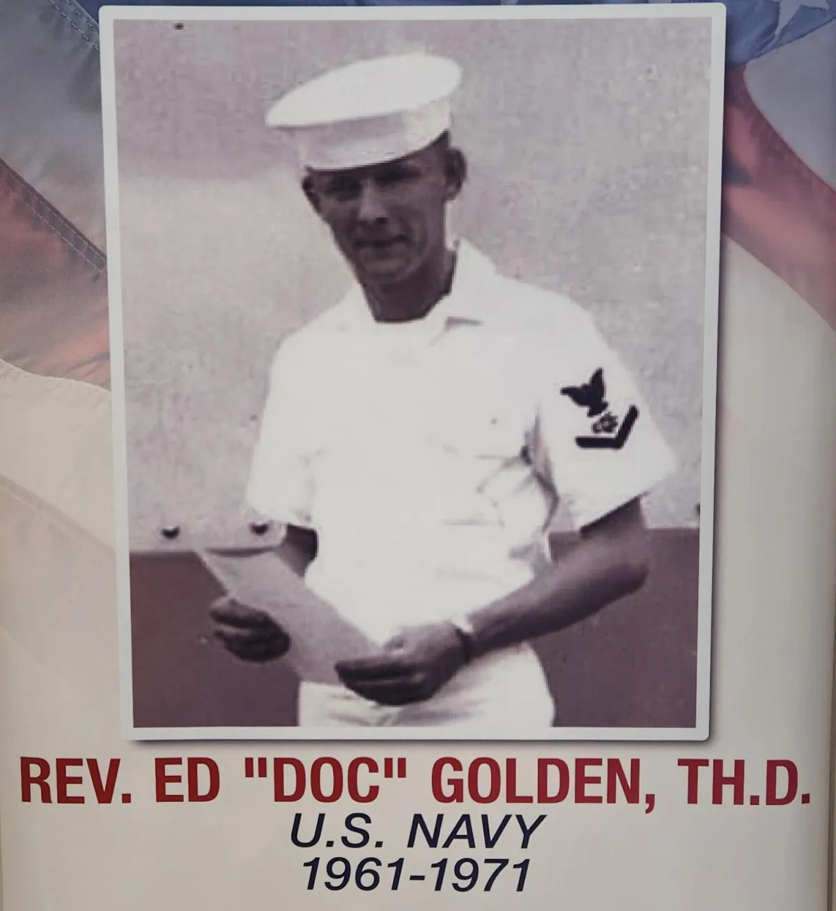Young Ed "Doc" Golden in U.S. Navy uniform during his early years of service.