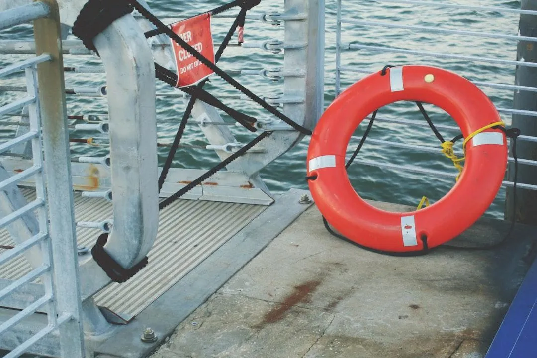 Life preserver sitting near the water