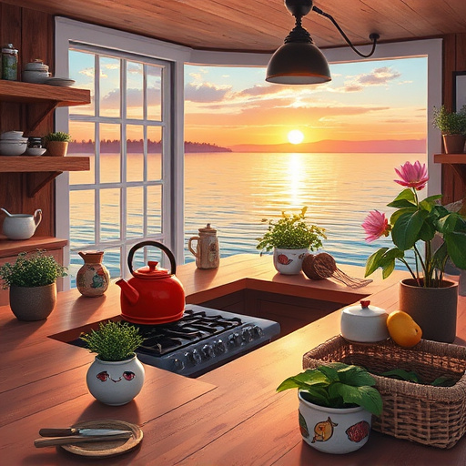 Artistic depiction of a mudroom featuring a utility sink and stylish countertops made from polished granite, reclaimed wood, and vibrant ceramic tiles. The scene highlights geometric shapes with sleek lines and textures, complemented by a colorful geometric tile splashback above the sink displaying playful patterns. An animated splash of water dances from the faucet amidst abstract shapes, while colorfully arranged cleaning supplies sit nearby. An oversized potted plant with angular green leaves adds a lively touch. The background features a blend of muted pastels and contrasting colors, enhancing the serenity of the space. The geometric abstraction style creates sharp edges that soften into curves, illustrating the harmonious balance of functionality and artistic design in a fresh, inviting mudroom space.