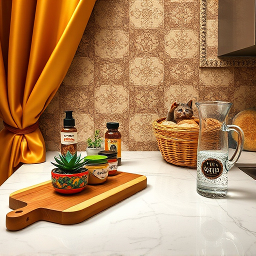 A whimsical Rococo-style blog cover image featuring an elaborate kitchen setting focused on "How to Locate Countertop Installers in Grapevine, Texas." The image showcases luxurious countertop materials like marble and granite, complemented by intricately designed cabinets adorned with delicate floral patterns and gilded accents. A playful yet refined atmosphere is created with a mischievous owl in a hard hat perched on the countertop and a whimsical teacup overflowing with colorful gems representing various countertop options—granite, quartz, and marble. In one corner, a decorative scroll with Grapevine’s iconic landmarks subtly ties the image to Texas. The background reveals a sunny Grapevine landscape through a window framed with curling vine patterns, displaying rolling hills and charming Texan homes. The soft pastel color palette includes light pinks, creamy whites, and gentle greens, evoking warmth and inspiration, with touches of gold reflecting Rococo elegance. The overall composition radiates a cheerful, inviting ambiance, appealing to readers seeking expert home renovation advice.
