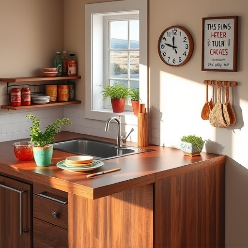 A blog cover image featuring an exquisite array of countertop materials including marble, granite, quartz, and wood, artistically arranged to showcase their unique textures and colors. The countertops are displayed on elegant pedestals with overlapping designs, inviting exploration. Subtle architectural elements of Fort Worth, such as rustic barnwood and metal accents, are incorporated into the background. The overall atmosphere is warm and welcoming, reflecting professionalism and a sense of discovery for potential buyers. Whimsical patterns are etched into the surfaces, and small, luminous gemstones catch the light, adding playful charm. Tiny Texas wildlife motifs, like a longhorn silhouette and a stylized armadillo, enhance the local theme. The background features a soft blend of warm earth tones and subtle greens, inspired by Texas flora. The image is styled in a high Renaissance art aesthetic, capturing an inviting yet elegant visual that embodies the essence of home improvement in Fort Worth, Texas.