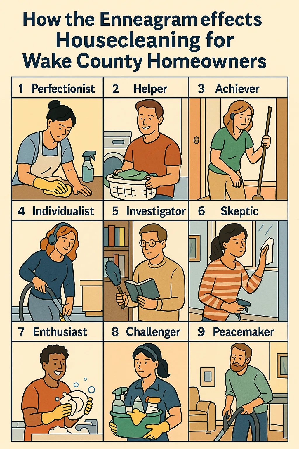 What Your Enneagram Says About Your Cleaning Style