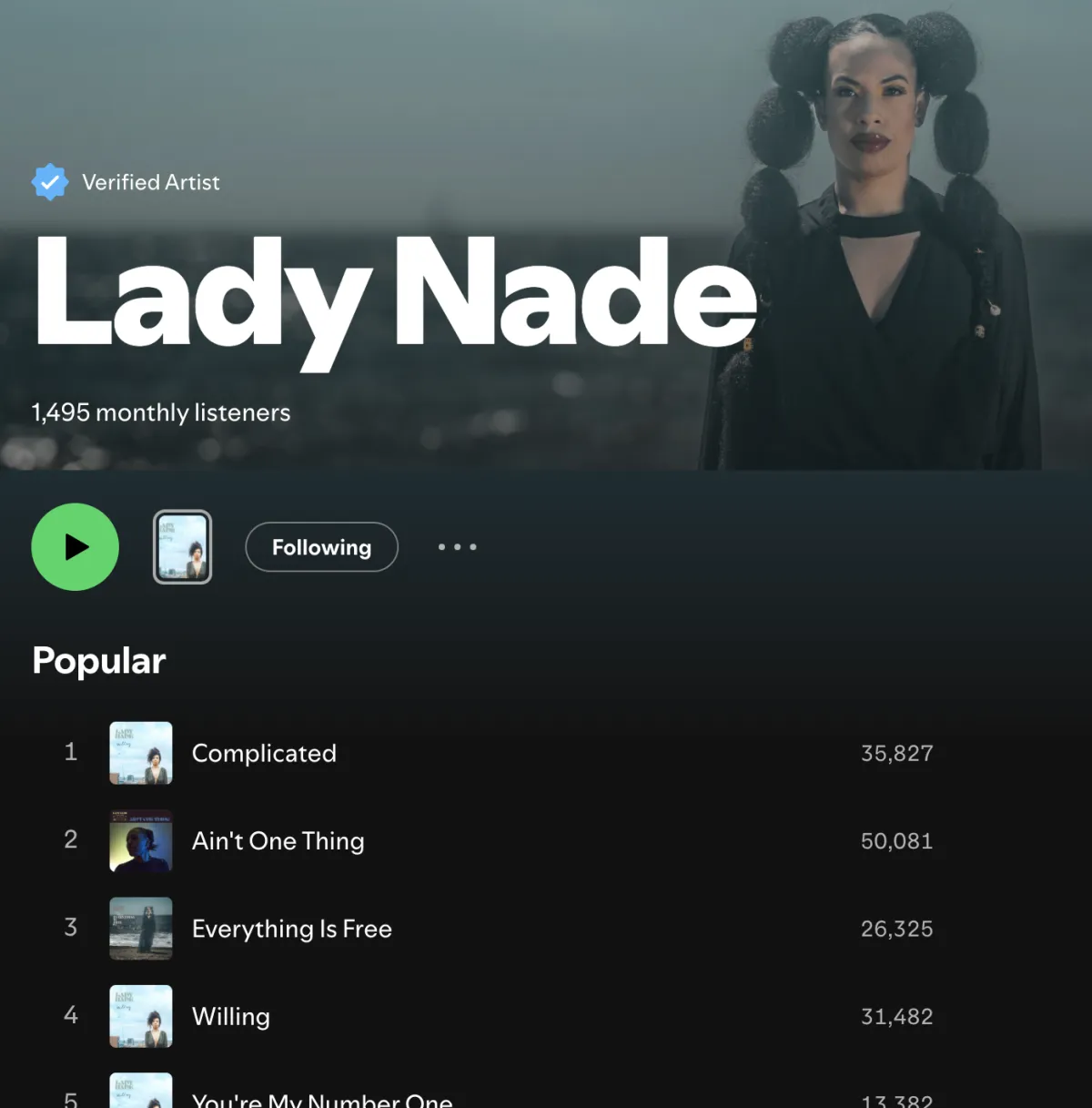Open the Lady Nade Spotify