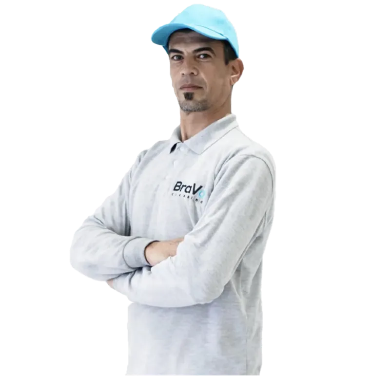 Professional cleaning staff maintaining a spotless office by Bravo Cleaning Services.