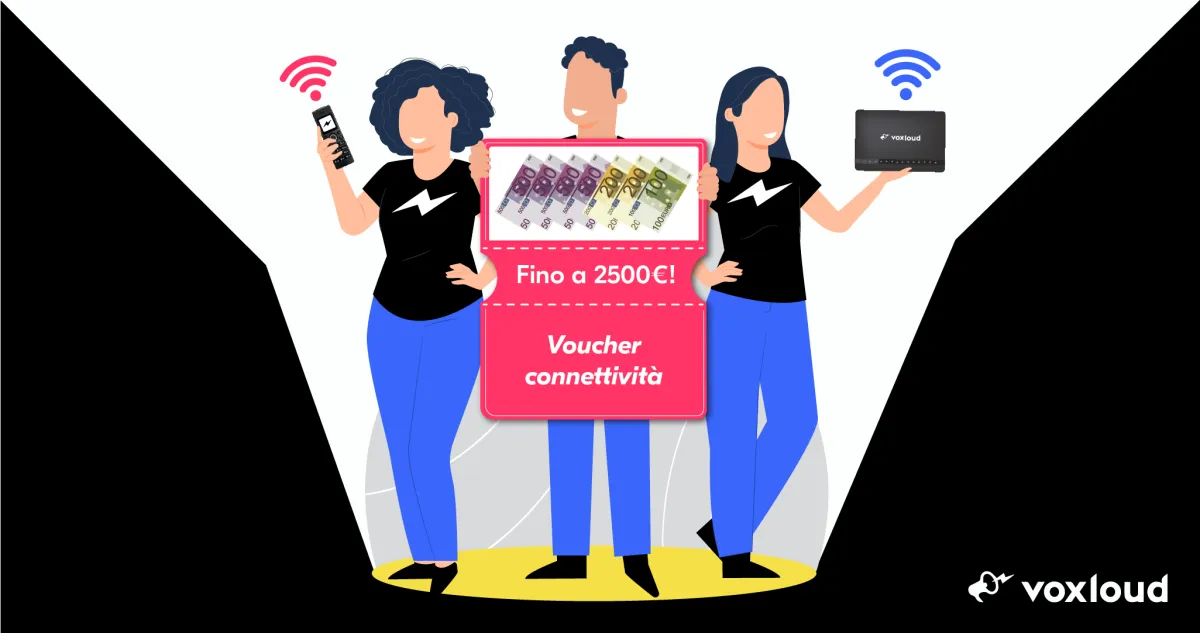 Voucher Connettività Voxloud: fino a 2500€ su Centralino + Fibra ultraveloce. Per tutti.