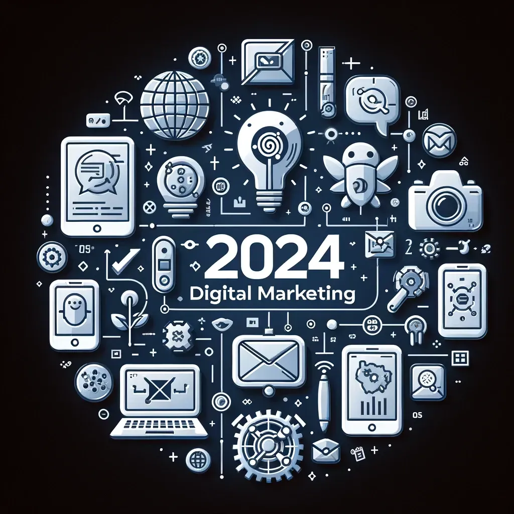 Visual representation of digital marketing strategies for 2024