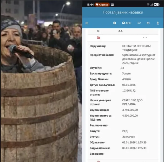 А ЗА ПЕВАЉКУ 40.000 ЕВРА