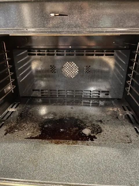 Oven interior in Burr Ridge before being cleaned.