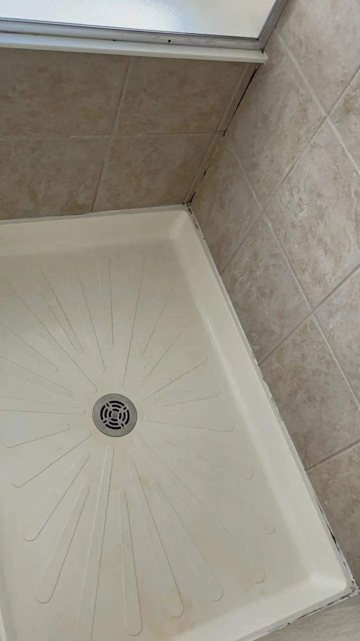 Clean and polished shower and tub in an Oswego bathroom after deep cleaning.