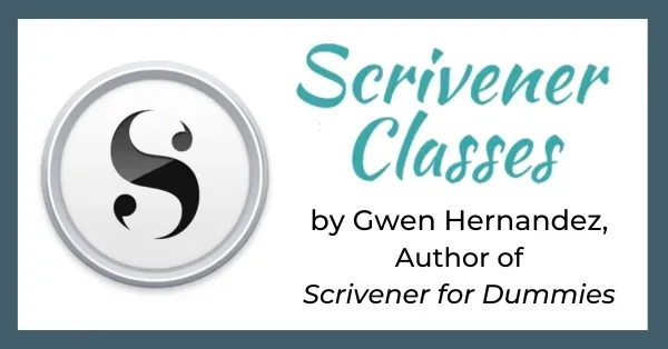 Scrivener logo and text of Training Course by Gwen Hernandez