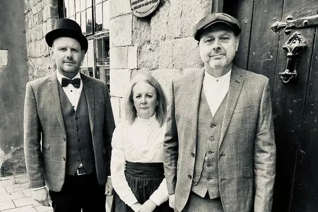 the Melton Mowbray team in Victorian attire