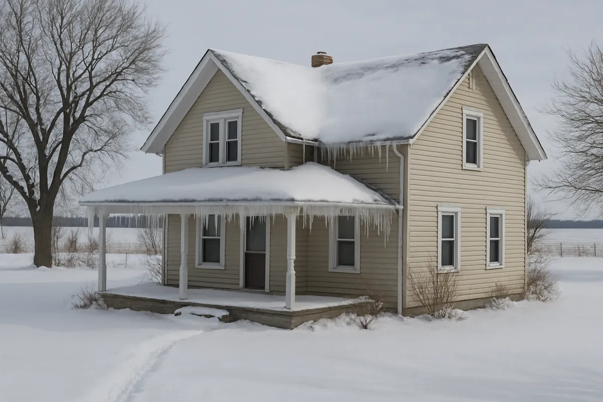 Snowy Iowa home
