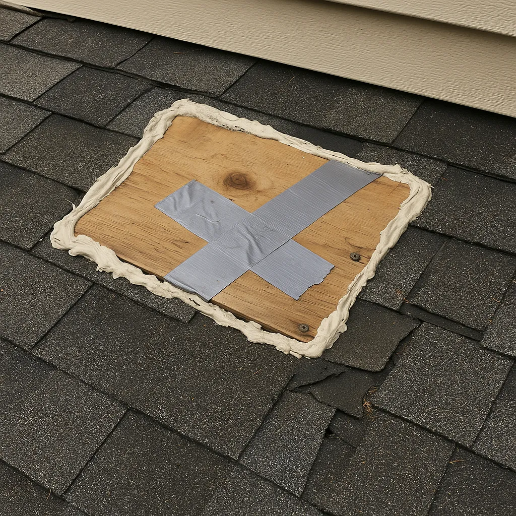 Bad DIY roof repair