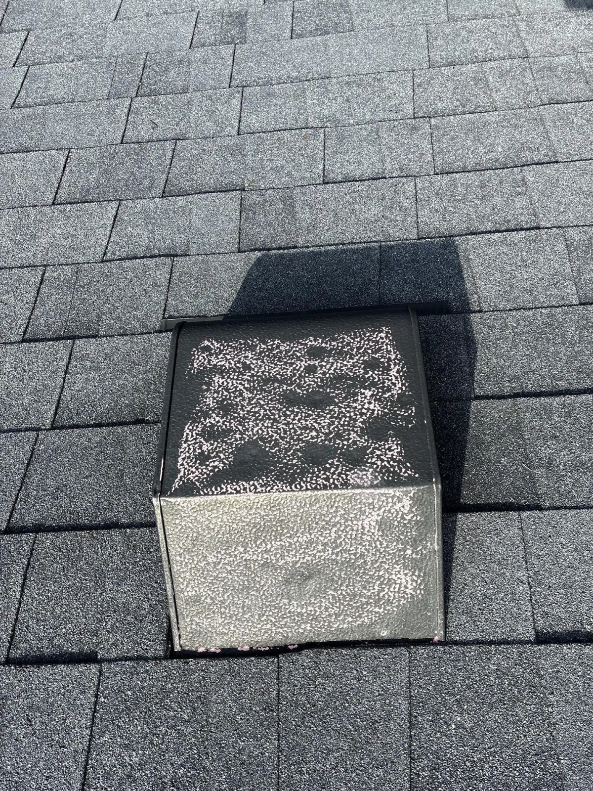 Vent with hail damage