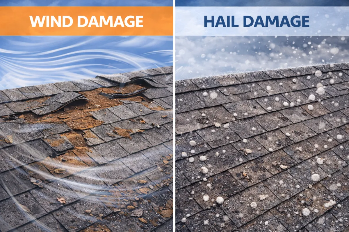 How Wind Damage Differs from Hail Damage on a Roof