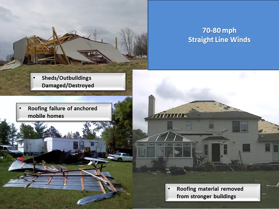 Straight-line wind damage on a Quad Cities home after a storm