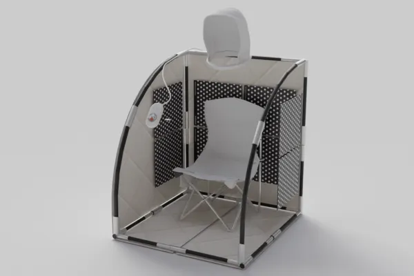 An image that represents personalized wellness, perhaps showing a person creating their own unique sauna experience with Mobile Wellness.