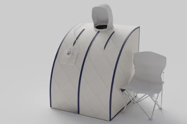 A series of images or a short GIF demonstrating the quick and easy setup process of the Mobile Wellness sauna.