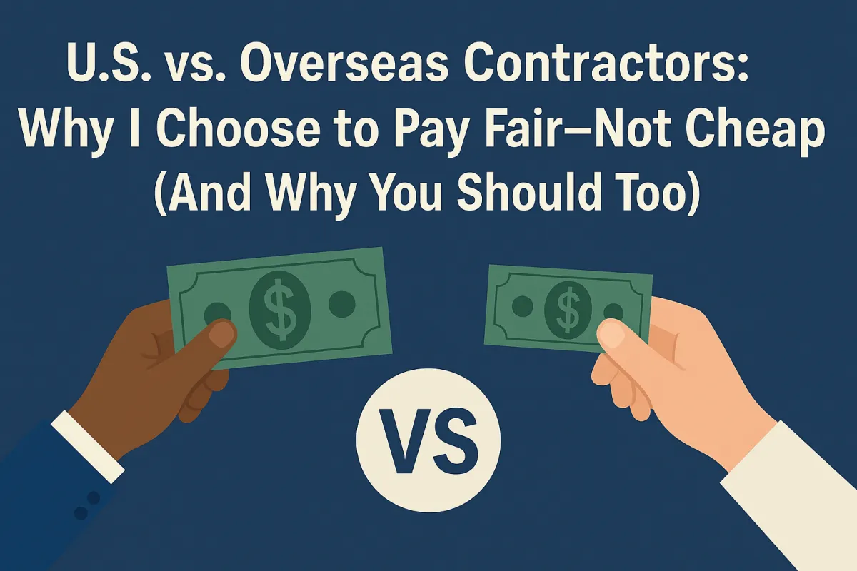 U.S. vs. Overseas Contractors: Why I Choose to Pay Fair—Not Cheap (And Why You Should Too)