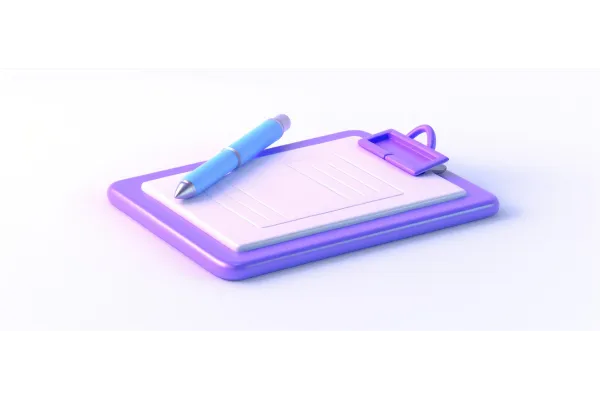 A pen and a paper writing a business plan