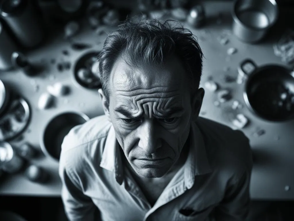 man frowning