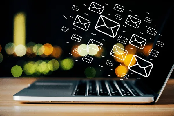 email marketing strategy on a laptop with checklists, representing the first steps to building a profitable email list.