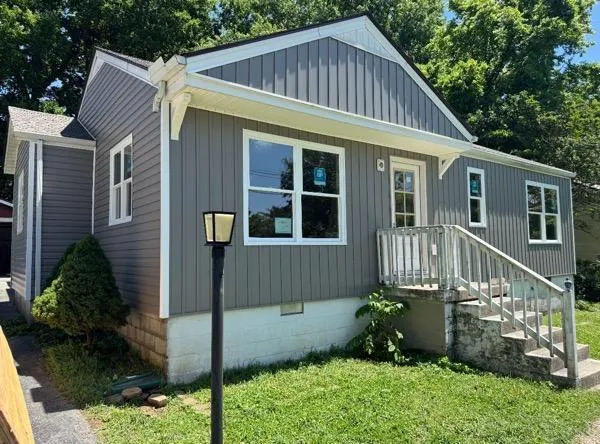 Gray James Hardie siding installed on a renovated home in Nashville, Tennessee