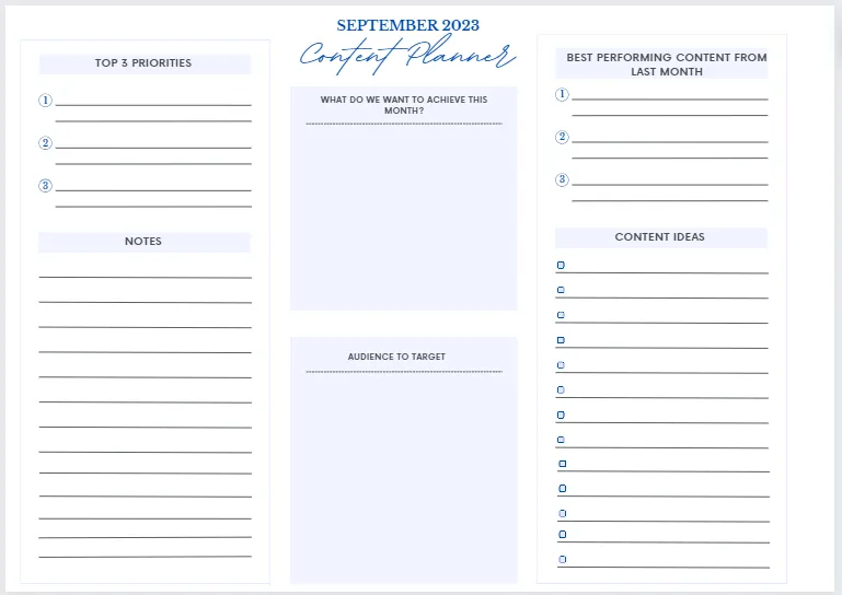 Top tips on creating a content calendar. Content marketing checklist and free content planner