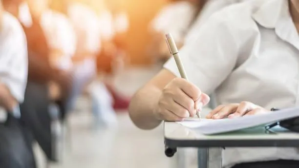 close up of taking a test