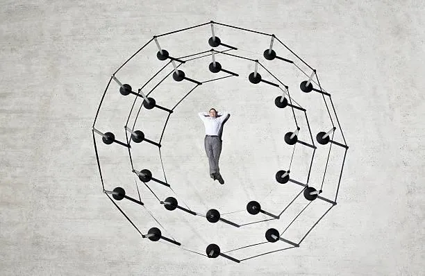 personal laying in circle of cones