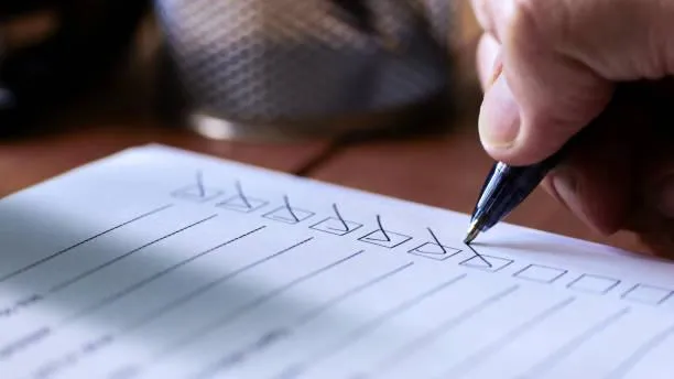 close up of checklist