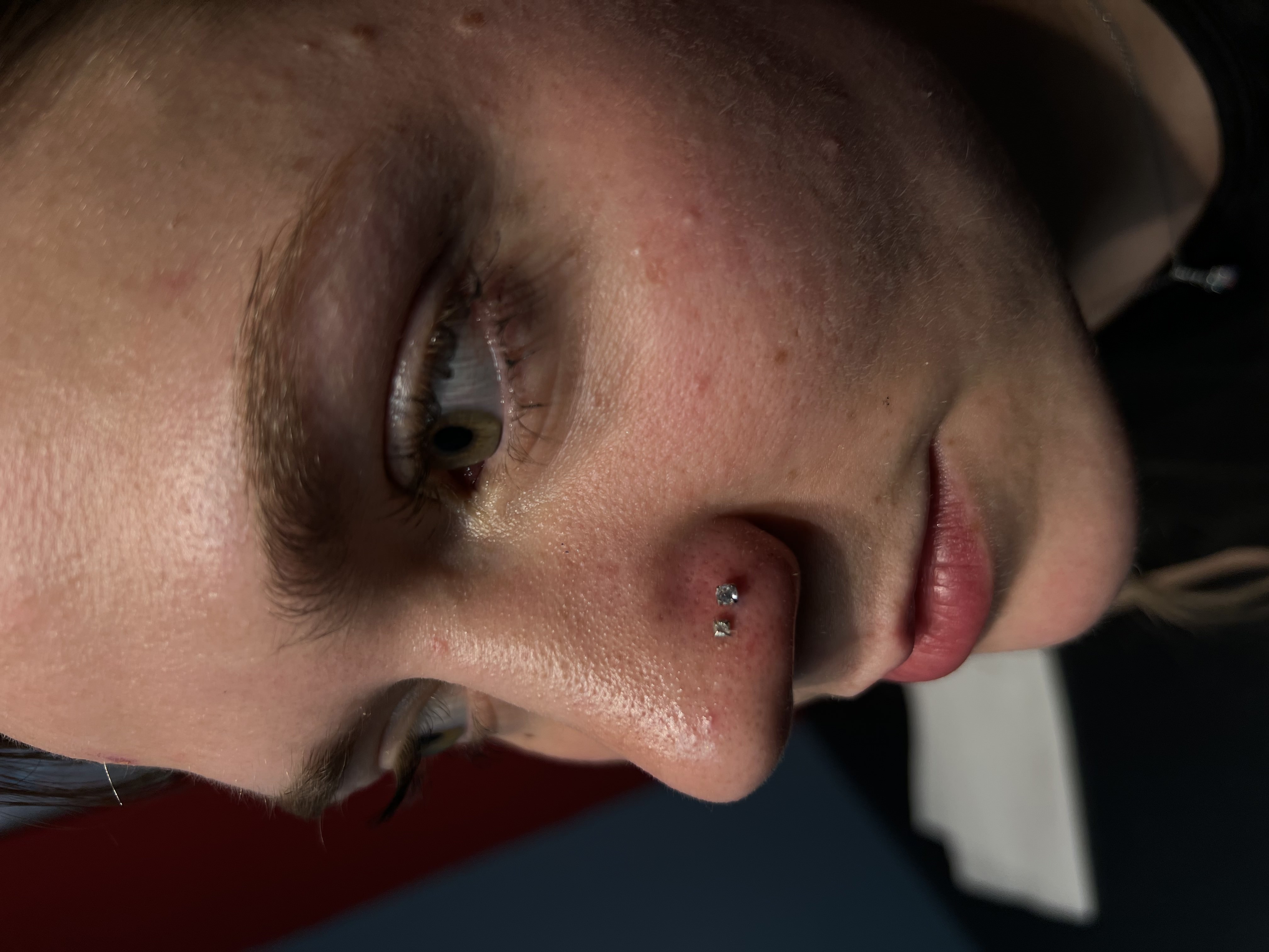 Nose piercing by Bianca at Rose & Dagger Tattoo