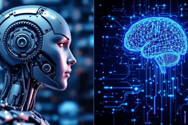 Infographic illustrating the core differences and overlap between Artificial Intelligence (AI) and Automation.
