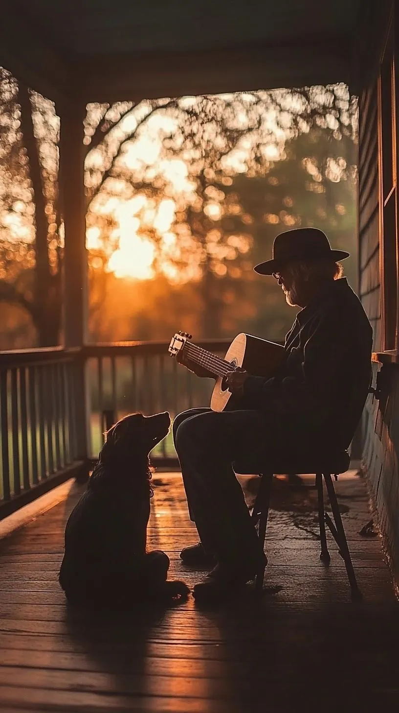Old man singing to his dog