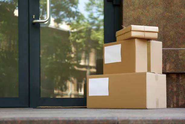 Packages on front porch