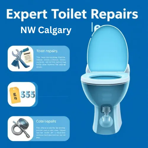 Expert toilet repairs in NW Calgary by a licensed plumber fixing a leaking toilet.